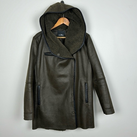 Sam Edelman Sydney Faix Fur Coat in Brown. Size L. - Picture 1 of 10